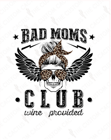 {Skull Bad Moms Club} Cactus-Cals Vinyl Sticker