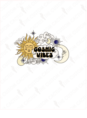 {Cosmic Vibes} Cactus-Cals Vinyl Sticker