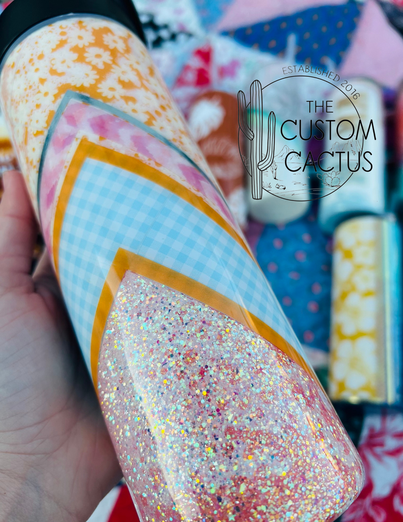 Daisy Tumbler, Mom Tumbler, Glitter Daisy Mom Tumbler