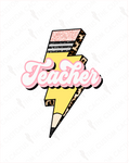 {Teacher Pencil Bolt} Cactus-Cals Vinyl Sticker
